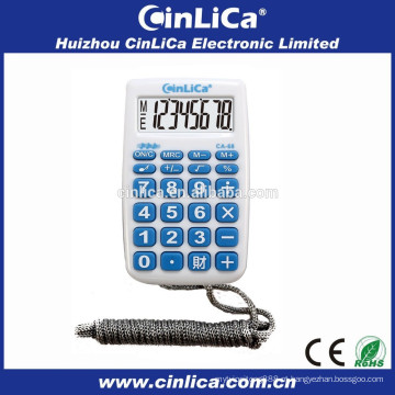 8 dígitos calculadora portátil calculadora mini super bolso mini com corda CA-68